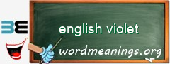 WordMeaning blackboard for english violet